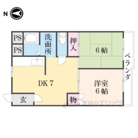 亀岡市追分町のマンションの間取り