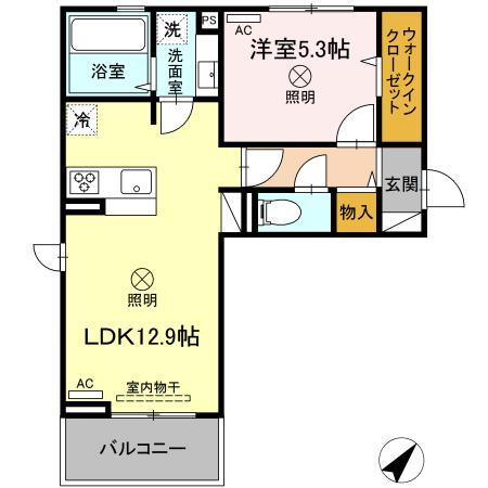 熊本県熊本市東区上南部２（アパート）の賃貸物件の間取り