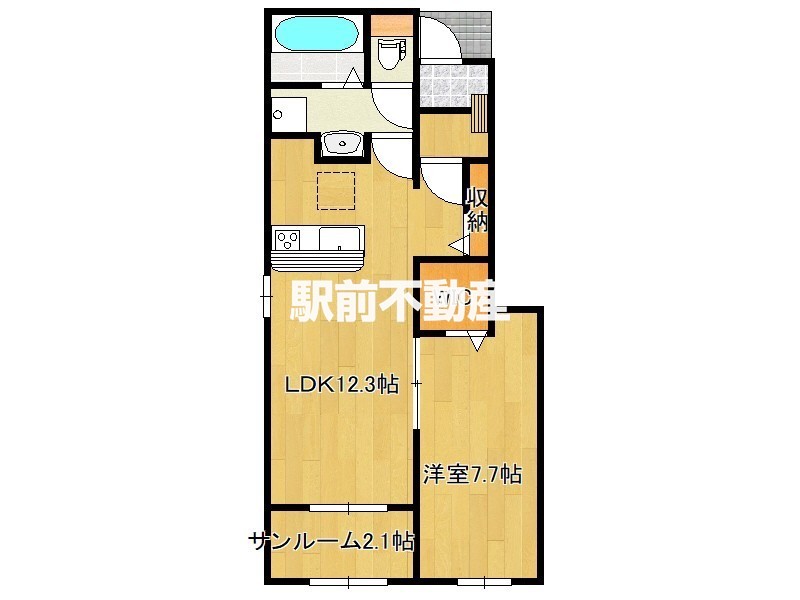 三井郡大刀洗町大字鵜木のアパートの間取り