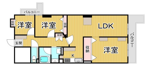 西宮市大谷町のマンションの間取り