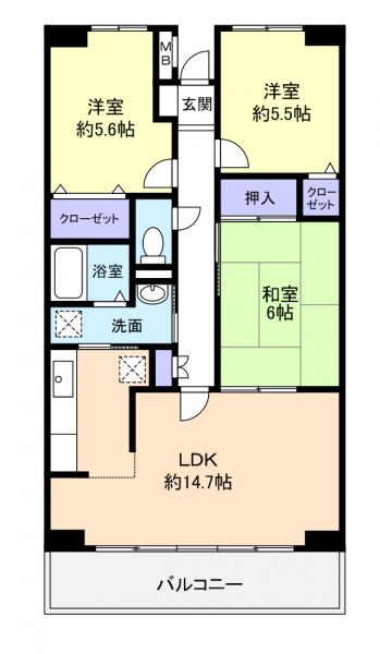 ルーチェ緑が丘Ａ棟の間取り