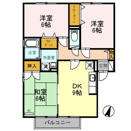 ヴィルクレール　A棟の間取り