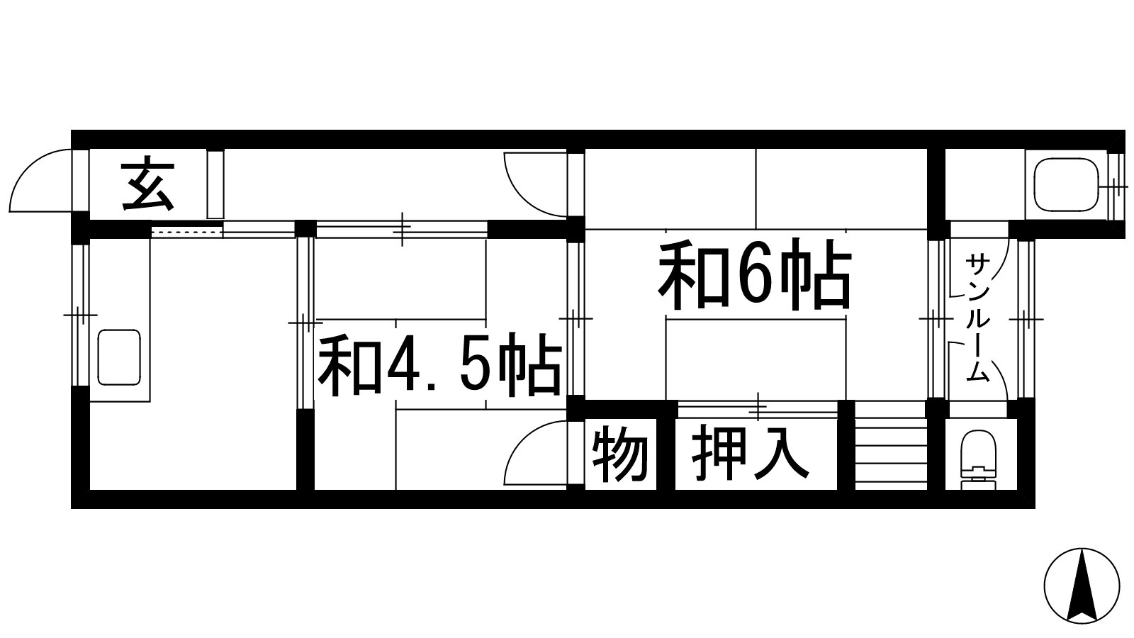 川西市東久代のアパートの間取り