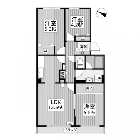 行田市棚田町のマンションの間取り