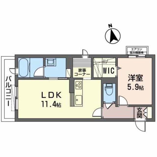 東大阪市中鴻池町のマンションの間取り