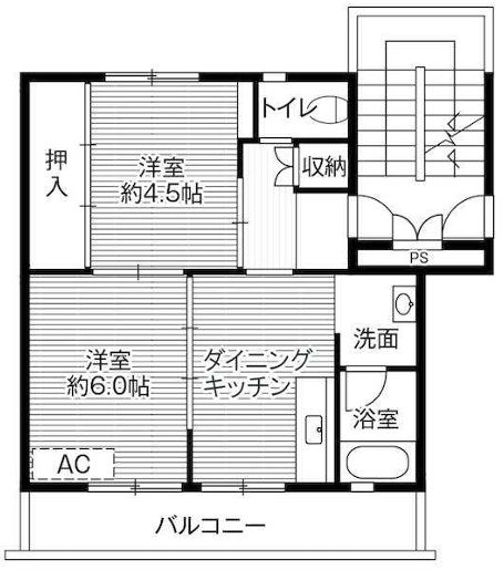 ビレッジハウス宇甘川1号棟の間取り