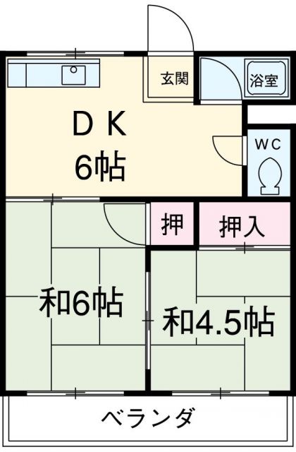 名古屋市西区大野木のアパートの間取り