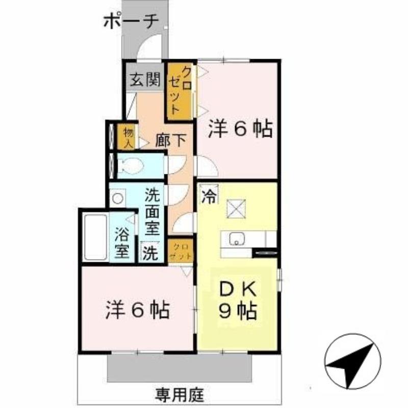 ローズコート野添　A棟の間取り