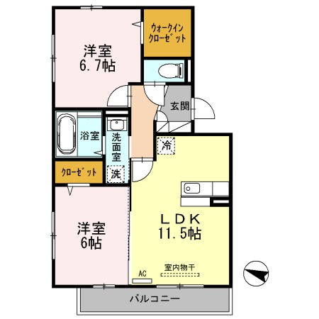 呉市広古新開のアパートの間取り