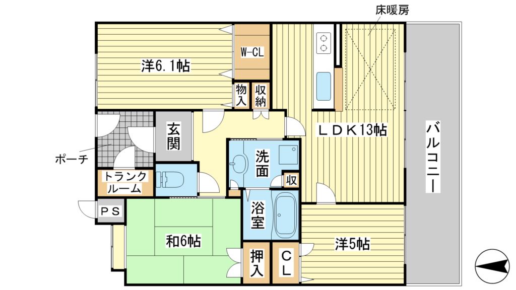 サンヒルズ弐番館の間取り