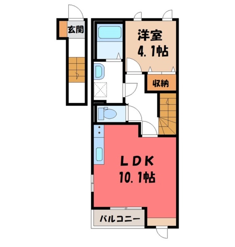 宇都宮市南大通りのアパートの間取り