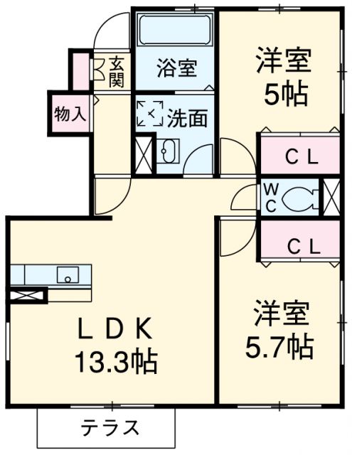 フォレストメゾン楠　Ｂ棟の間取り