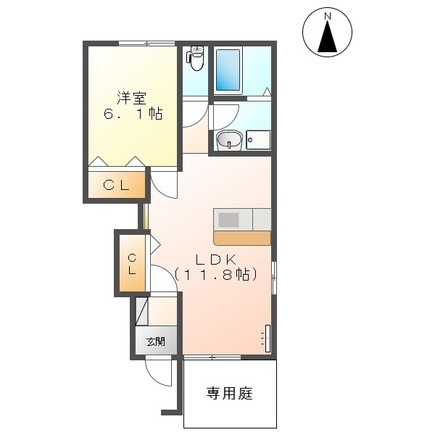 宇城市松橋町竹崎のアパートの間取り