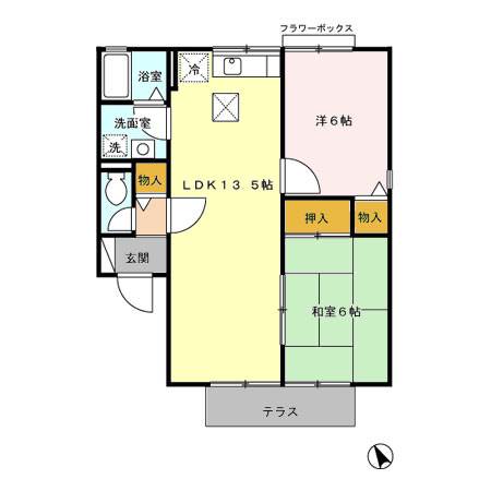 グリーンヒルズ三国が丘C棟の間取り