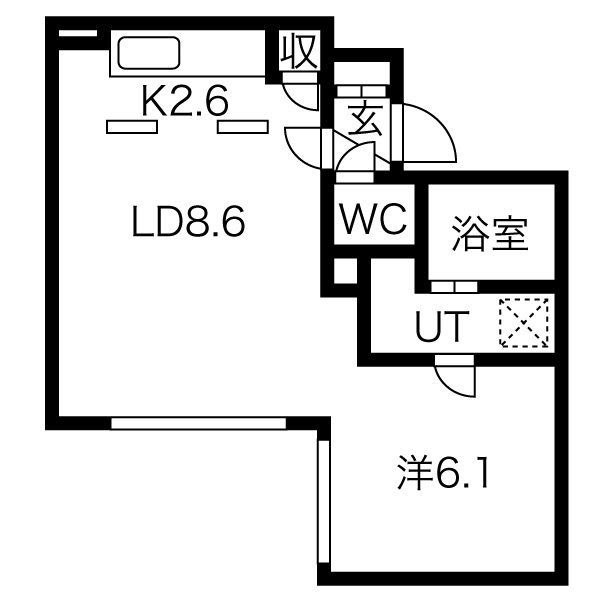 札幌市中央区南十八条西のマンションの間取り