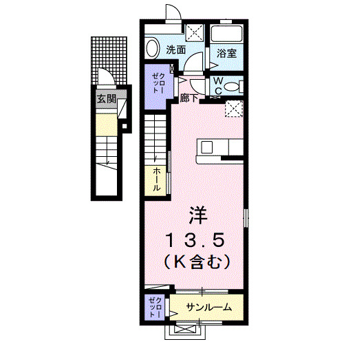 高岡市野村のアパートの間取り