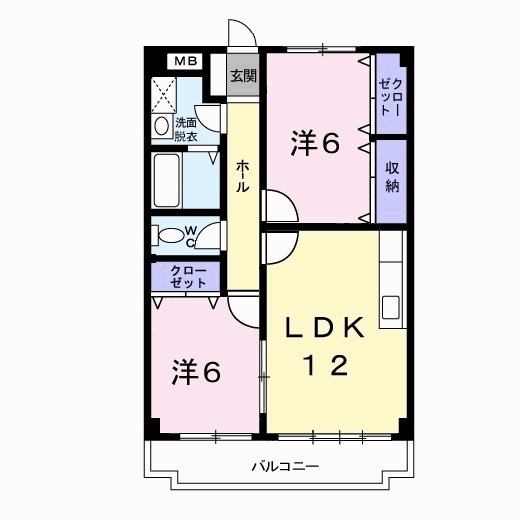 八尾市神宮寺のマンションの間取り