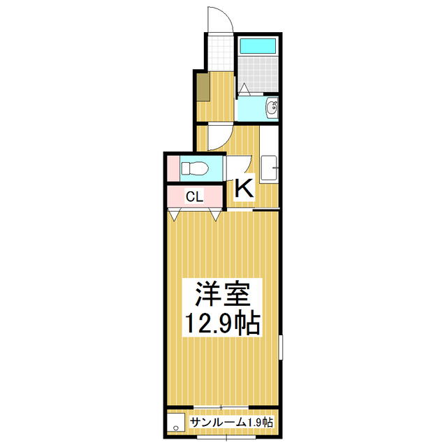 塩尻市大字広丘高出のアパートの間取り