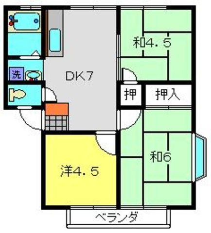 コズミックシティ南台第二Dの間取り