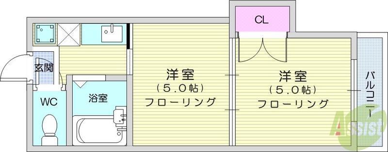 仙台市太白区長町のマンションの間取り