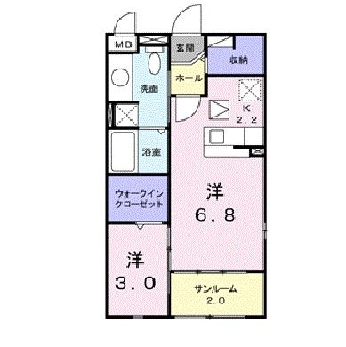 尼崎市上坂部のアパートの間取り