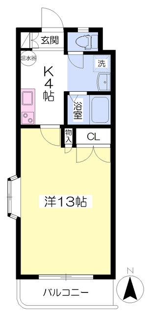 東温市北方のマンションの間取り