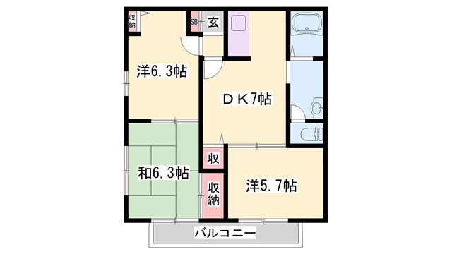 ヴィレッジ　キタ　C棟の間取り