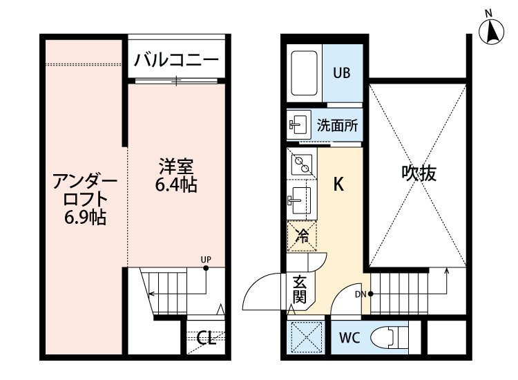 熊本市中央区西子飼町のアパートの間取り