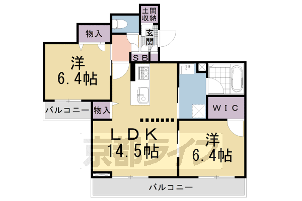 グリシーヌ御所西Iの間取り