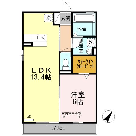 静岡市駿河区登呂のアパートの間取り