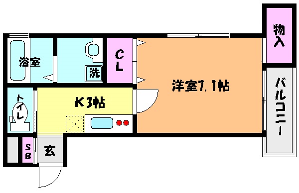 神戸市灘区篠原北町のマンションの間取り