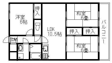 野洲市久野部のマンションの間取り