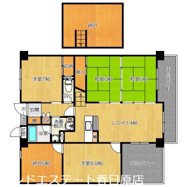 春日市春日のマンションの間取り