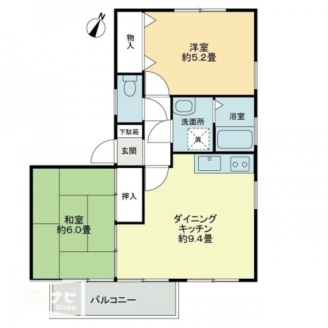 フォブールかざしヶ丘Ｅの間取り