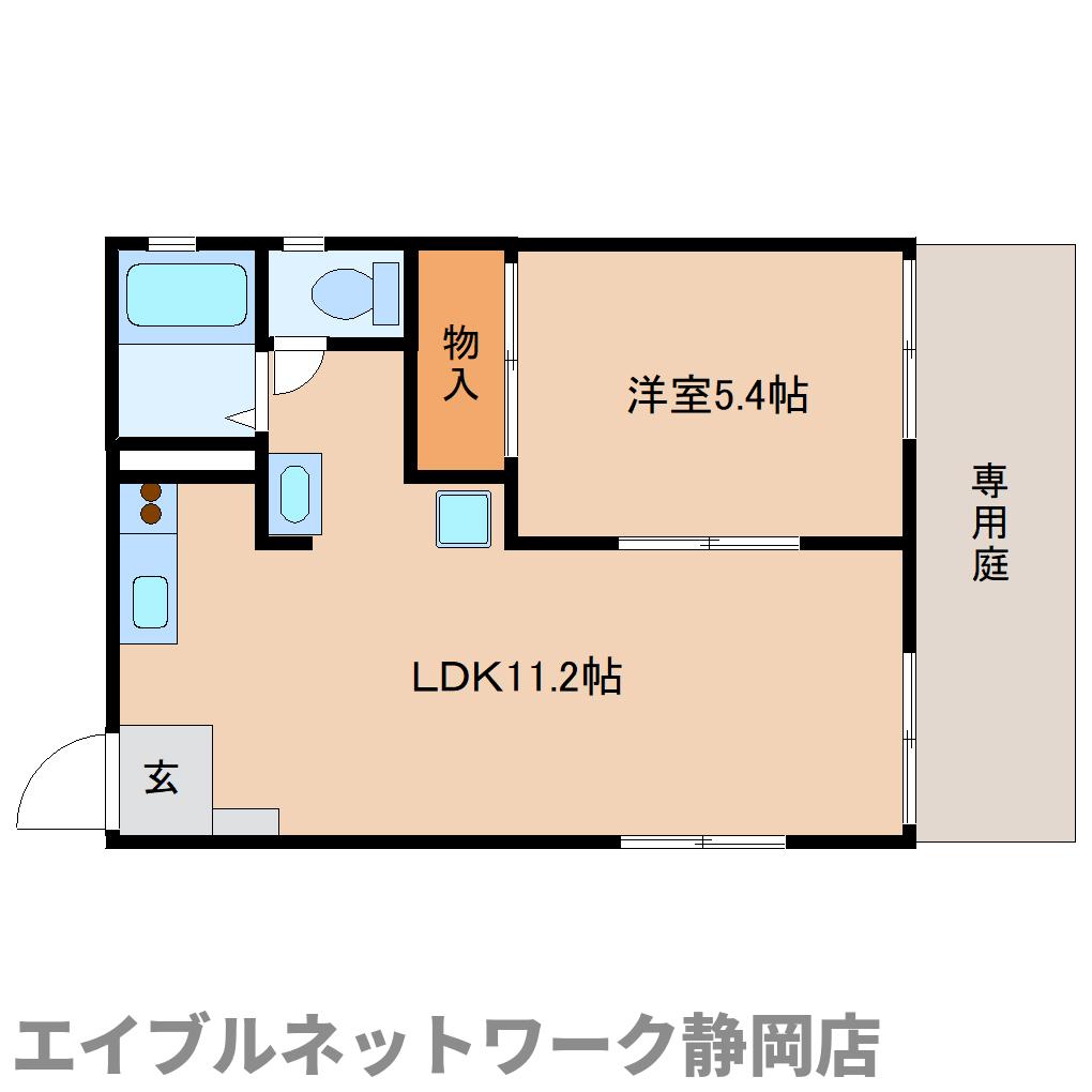 静岡市葵区銭座町のアパートの間取り