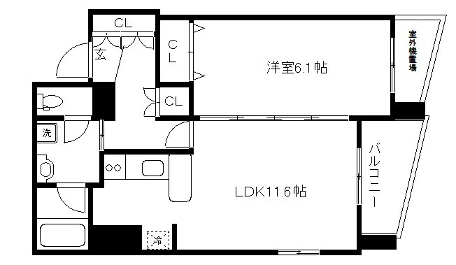 ライジングコート京都西院フロンティアの間取り