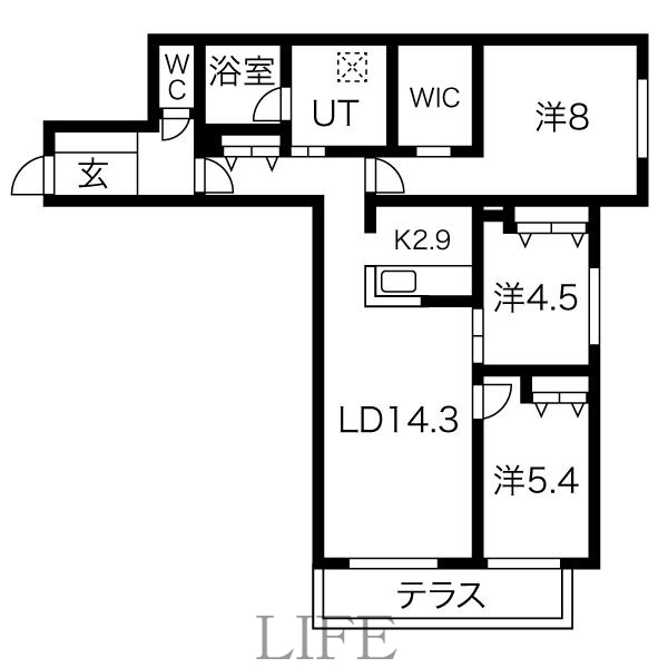 CRESCENDO月寒西の間取り