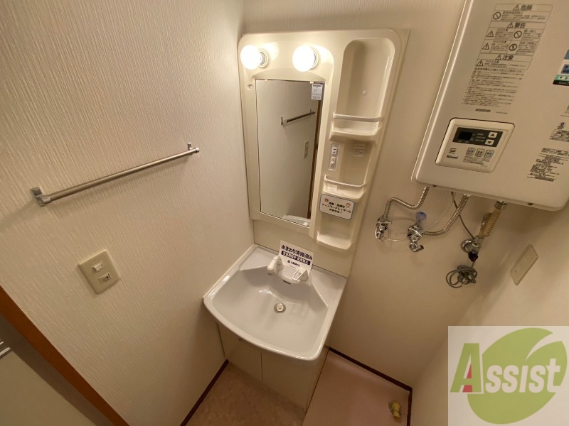 洗面設備　シャンプードレッサー。身支度はここでばっちりですね。