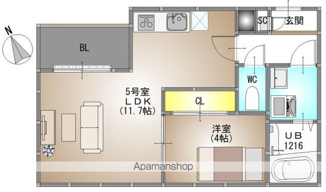 岡山電軌東山本線 中納言駅 徒歩5分 3階建 新築の間取り写真
