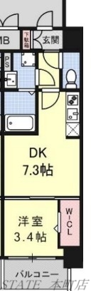 地下鉄今里筋線 今里駅 徒歩1分 9階建 築6年の間取り写真