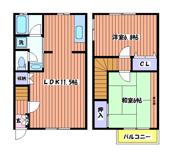 石川ベルメゾンC棟の間取り写真