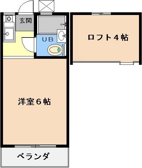 東京メトロ東西線 葛西駅 徒歩15分 2階建 築41年の間取り写真