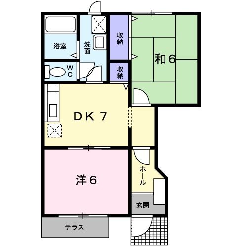 越前市瓜生町のアパートの間取り