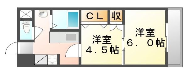 福山市御幸町大字上岩成のマンションの間取り