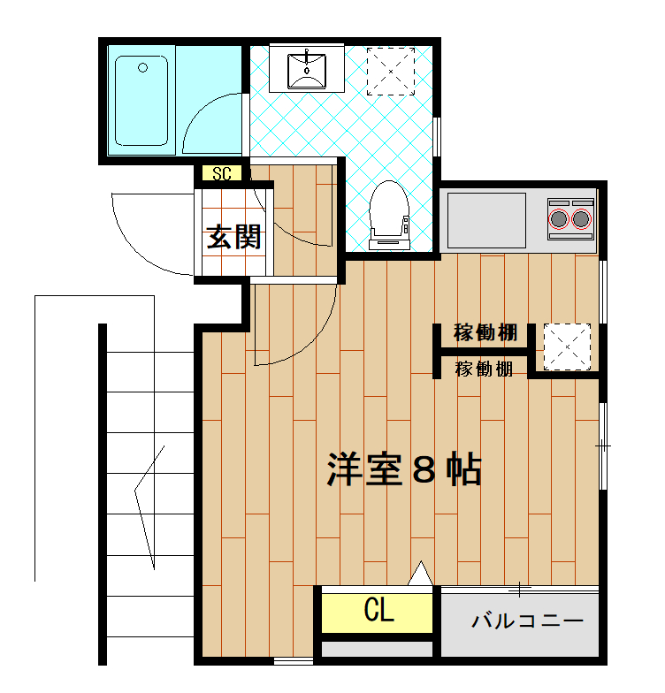 深谷市西島のアパートの間取り