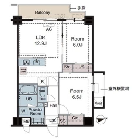 江東区海辺のマンションの間取り