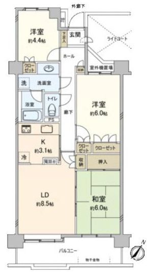 【川口中青木パークホームズの間取り】