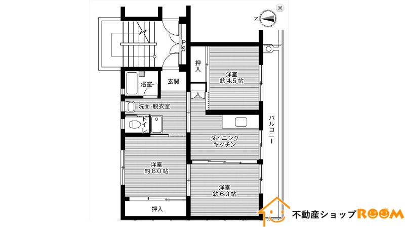 【久留米市城島町江上のアパートの間取り】