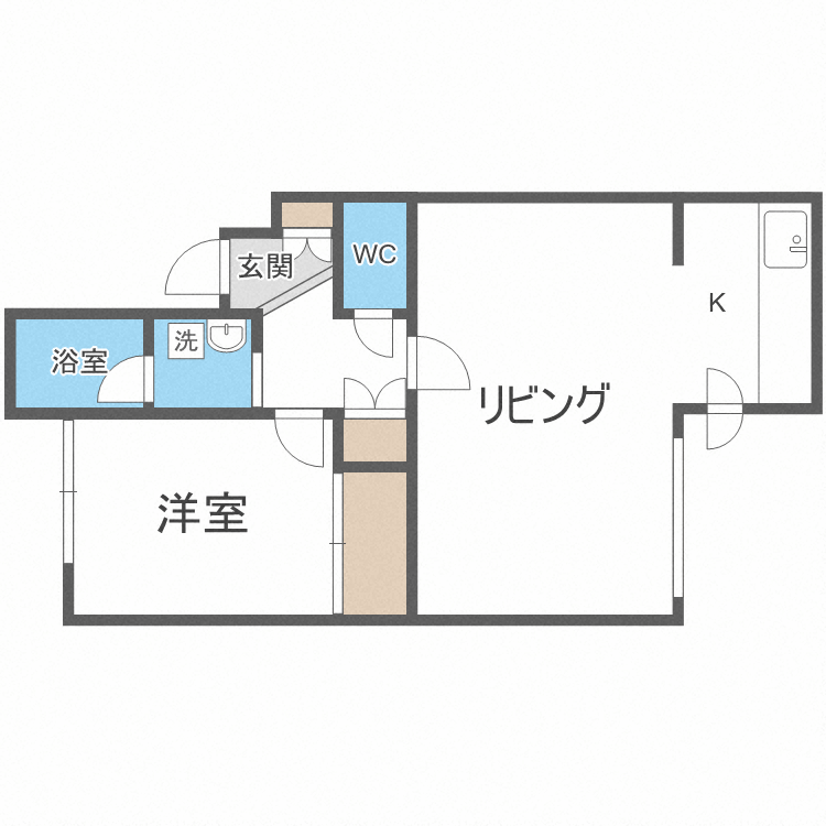 札幌市中央区南二十条西のマンションの間取り