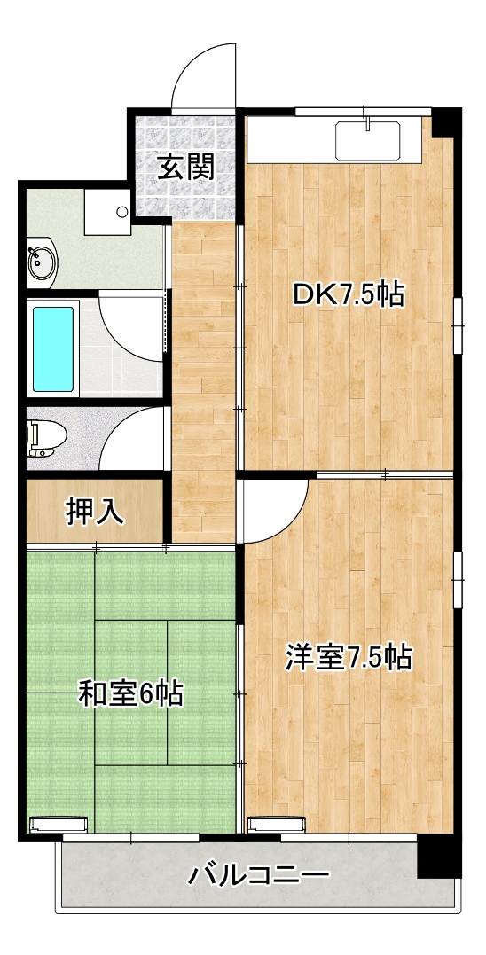 高知市相生町のマンションの間取り